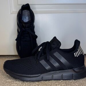 adidas Black Athletic Shoes with Silver Accents